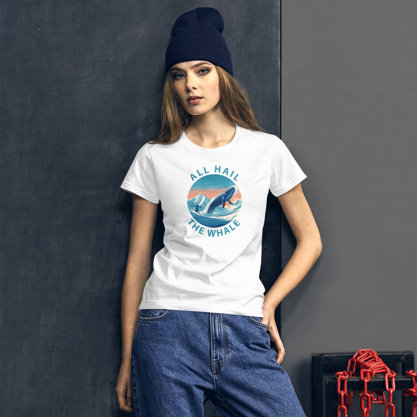 Women's Powder Whale Shirt (Circle Logo)